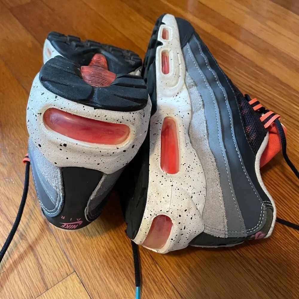 NIKE | air max 95 black aquamarine turf orange color way YOUTH 5.5